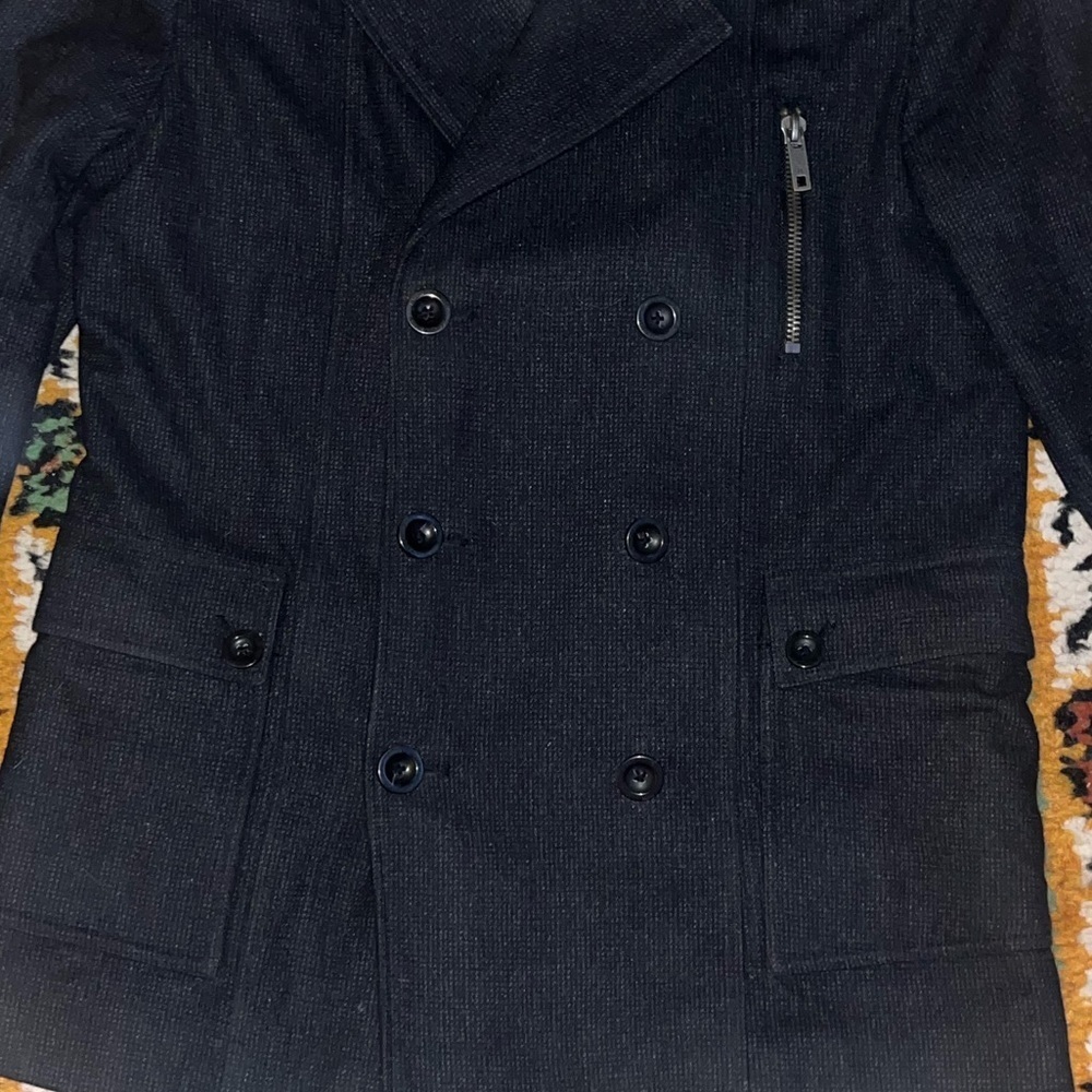Jack&Jones Romeo WoolCoat -fully lined -detail!-heavy-pockets-EUC-Sz L 😍… - Picture 14 of 15